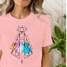 Women T-Shirts - 藕粉色 - 查看 2