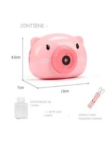 Juguete Maquina De Burbujas Forma Cámara Fotográfica con Música Automática para Niños - Blanco - Ver 7