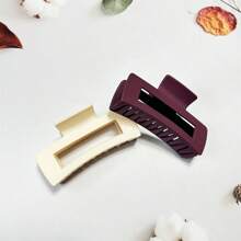 4pcs/set 10.5cm Stylish Matte Large Size Hair Clip With Retro Hollow Out Square Design For Women's Elegant Updo - Combination Colors - View 8