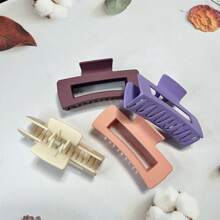 4pcs/set 10.5cm Stylish Matte Large Size Hair Clip With Retro Hollow Out Square Design For Women's Elegant Updo - Combination Colors - View 2