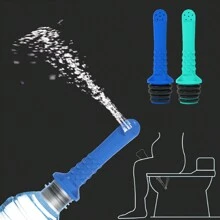 1 peça/2 peças Kit de banho de assento portátil com pulverizador mini para segurar na mão, compatível com garrafas de bebidas plásticas de 21-25mm, incluindo 3 tamanhos diferentes de anéis de vedação, conveniente para uso no banheiro, viagens ou acampamentos, ideal para banhos de assento ao ar livre