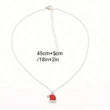 1個精美時尚的聖誕帽吊墜項鍊,女性個性化珠寶,適用於婚禮、派對和禮物 - 紅色 - 查看 5