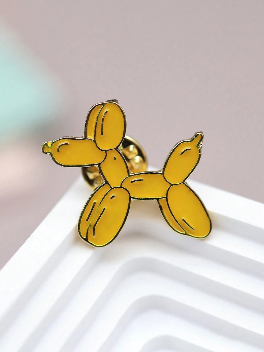 Niedliche Ballon-hunde-brosche, Bezauberndes Tier-metallabzeichen, Kreative Rucksack- Und Halsband-dekorationsnadel - Verschiedenfarbig - Übersicht 1