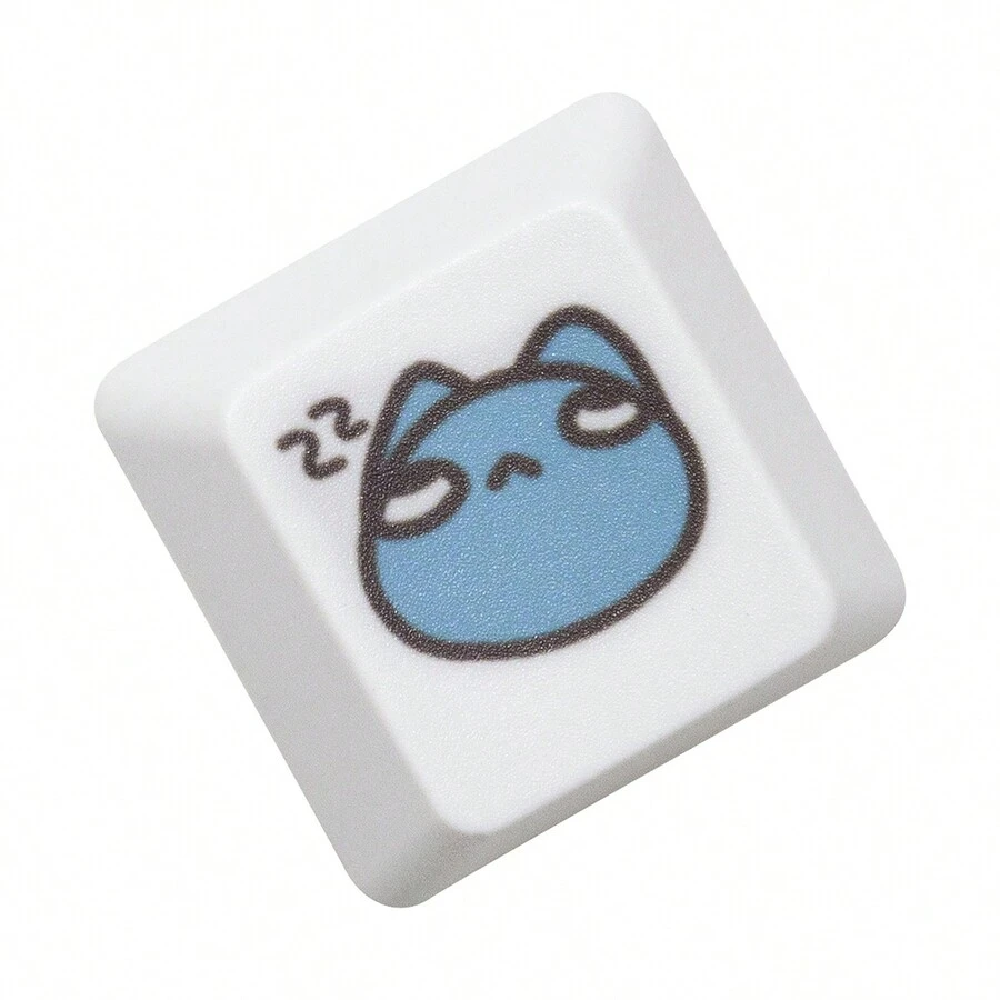 1 Pieza Tecla Personalizada En Forma De Gato Azul Lindo Para Teclado Mecánico, Altura Oem, Compatible Con Zxc Y R1 - Lindo gato azul tipo E (para ZXC) x1 - Ver 1
