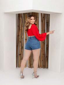 Women Skirts - 中等水洗藍 - 查看 2