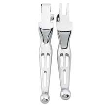 2入組機車開槽鋁質制動離合手柄,適用於哈雷sportster 883 Xl Touring Softail Dyna款式 - 銀色 - 查看 5