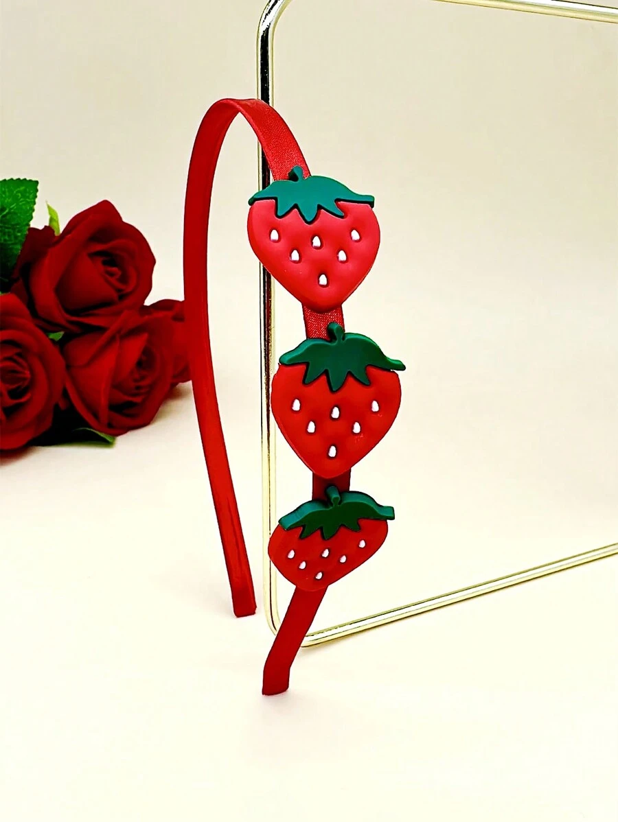 1pc Fashionable Romantic Sweet Strawberry Decor Headband For Couples/Party,Hairband,Hair Hoop,Hair Accessories Headbands, Cute Hair Accessories