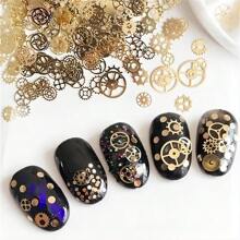 Nail Art Accessory: 1Pc Metallic Gear Steampunk Mechanical Time Gear & Christmas Decoration Piece Diy Nail Charms Nail Gems Nail Supplies Nails - Gold - View 6