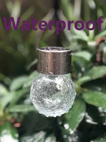 2/4/6/8pcs Solar Powered Outdoor Hanging Lights, Cracked Glass Ball Decorative Lights, Atmosphere Lights, Waterproof Solar Landscape Lights, Suitable For Daily And Holiday Decoration, Such As Backyard Lawn Garden, Garden Fence, Porch, Trees, Patio, Birthday Party, Wedding Party, Family And Friends Gathering/Entertainment Occasions (Multi-Color) - White - View 3