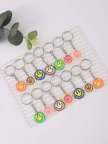 14件套卡通臉鑰匙扣 - 彩色 - 查看 5