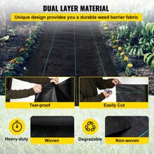 Weeds Barrier Fabric Cloth 3x50 To 6.5x330 Ft Landscape Woven 2.4 To 5.8 Oz PP With High Permeability Mat Ground Cover Garden Weeds Control - 3FTx300FT-5.8Oz - 查看 3