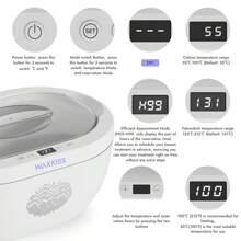 WAXKISS 手足石蠟機套裝(白色和黑色),石蠟浴蠟加熱器保濕套件具有自動定時和保溫功能用於手足水療護理(包括3包美容蠟,香水隨機發送) - 白色 - 查看 3