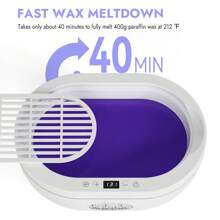 WAXKISS 手足石蠟機套裝(白色和黑色),石蠟浴蠟加熱器保濕套件具有自動定時和保溫功能用於手足水療護理(包括3包美容蠟,香水隨機發送) - 白色 - 查看 7