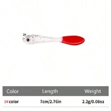 HENGJIA 恆佳 5 件/包 7 公分/2.2 克 軟餌餌,雙色蠕蟲形魚餌,適用於鱸魚、白眼魚和遠投 - 2# - 查看 2