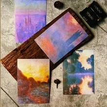 50入組復古油畫材料紙,風景、植物和花卉圖案裝飾底紙,美學diy拼貼剪貼簿材料,日誌和創意藝術的藝術材料 - 藏蓝色 - 查看 5