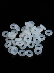 20/100Pcs Brass Rubber Beads Stopper Beads Stopper Positioning Spacer Beads Adjustable Slider Clasps Round Beads Insert Rubber For Bracelets Jewelry Makings - Silver - View 7