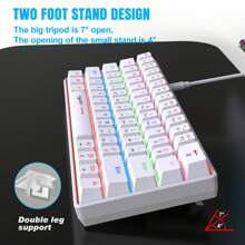 60% Mechanical Keyboard, Gaming Keyboard With Blue Switches RGB Backlit Small Compact 60 Percent Keyboard Mechanical, Portable 60 Percent Gaming Keyboard Gamer - White - View 8