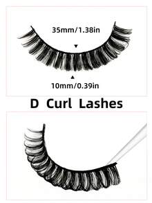 Asiteo 10 Pairs Russian Lashes, D Curl Thick & Dense, Natural & Fluffy Makeup, Create Messy Chic Look - 黑色 - 查看 3