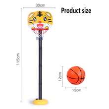 兒童卡通籃球機架套裝,男女寶寶射球框幼稚園球玩具,室內/室外可調節籃球框,適用於兒童生日禮物,聖誕禮物和新年禮物 - 紅色 - 查看 4