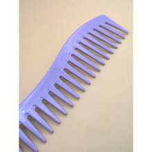 清新简约手持发梳 1 件塑料宽齿分区发梳 发型梳 - 紫色 - 查看 3