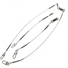 Rompin 3入組超細海釣餌,超柔軟,防咬和防磨損,具有軸承旋轉的誘餌釣魚線 - 鏽棕色 - 查看 1