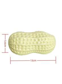 1個狗tpr模擬花生耐咬磨牙互動吱吱叫寵物玩具,減壓工具 - 米色 - 查看 2