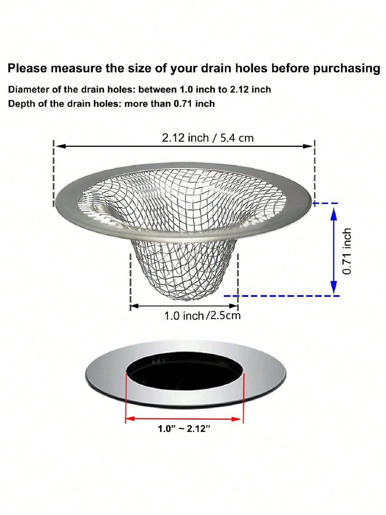 2/6PCS 1.0inch Bathroom Sink Drain Strainers, Drain Hair Catchers For