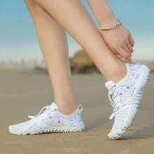Quick Drying Sporty Water Shoes, Non-Slip Lightweight Casual Shoes For Indoor Fitness Yoga, For Outdoor Swimming Diving, Women's Footwear - White - View 2