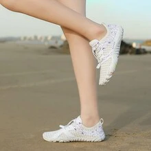 Quick Drying Sporty Water Shoes, Non-Slip Lightweight Casual Shoes For Indoor Fitness Yoga, For Outdoor Swimming Diving, Women's Footwear - White - View 3