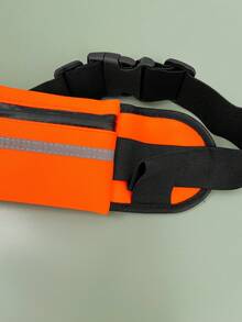 適用於健身跑步和戶外運動的腰包,附有水壺架,防水手機袋,貼身騎行腰包 - 橘色 - 查看 3