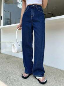 Women Jeans - Azul lavado oscuro - Ver 2