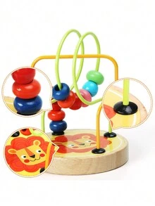 2入組兒童卡通木製迷你積木串珠和迷宮玩具,教育玩具,可鍛煉兒童手眼協調能力(隨機2款) - 彩色 - 查看 6