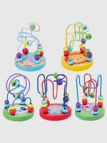 2入組兒童卡通木製迷你積木串珠和迷宮玩具,教育玩具,可鍛煉兒童手眼協調能力(隨機2款) - 彩色 - 查看 1