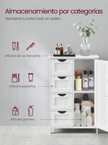 VASAGLE Bathroom Storage - White - View 3