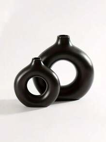 1pc Donut Round Vase | Nordic Vase | Minimalist Vase Home Living Room Desktop Flower Arrangement Vase Decorative Ornament Home Decor Room Decor Flower Vase Glass Vase