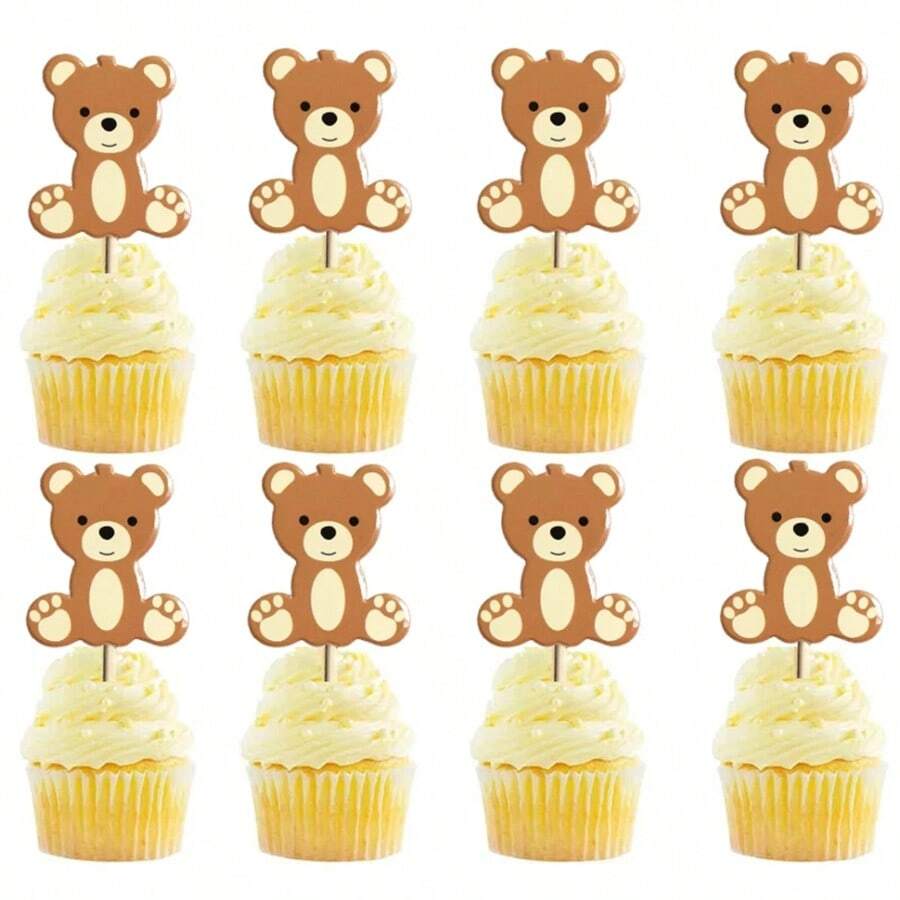 10pcs/20pcs Cute Bear Food Picks Cake Dessert Toothpicks Fruit Forks Wedding Birthday Party Baby Shower Decoration Supplies Christmas,Christmas