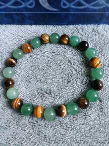 1件時尚白色好運手鍊-水晶療癒天然石材緩解壓力手鍊 - 彩色 - 查看 4