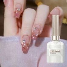 XEIJAYI 1瓶15毫升俄罗斯哑光橡胶面胶指甲油，UV霓虹艺术设计哑光底胶，热门美甲DIY沙龙礼物（送给女孩） - 無色 - 查看 3
