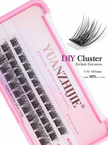 MASSCAKU Chuyên nghiệp Pháo sáng DIY Phân đoạn Cụm Lông mi Lông mi giả Siêu Dung tích Mở rộng lông mi - màu đen - Xem 1