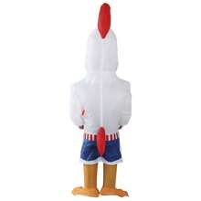成人充气公鸡服装，公鸡服装，男女充气服装，全身服装，花式搞笑公鸡服装圣诞节万圣节充气服装 - 白色 - 查看 7
