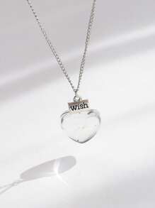 1 件许愿心形吊坠蒲公英真干花项链情人节 - 銀色 - 查看 6