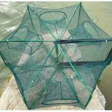 1/3 piezas Trampa plegable hexagonal para camarones, trampa para anguilas, red para langostas, lámpara trampa para pesca