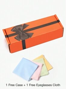 1入組時尚方形眼鏡適用於青少年男孩 - 黑色 - 查看 5