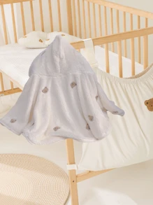 1 件 Baby Bear 图案法兰绒斗篷，防风便携，适合婴儿推车，适合所有季节 Love Valentine