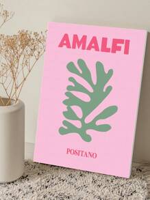 1入組抽象梵谷風格粉色牆藝海報,現代珊瑚紅線條印刷品適用於卧室客廳美學裝飾,附框 - 淺粉色 - 查看 4