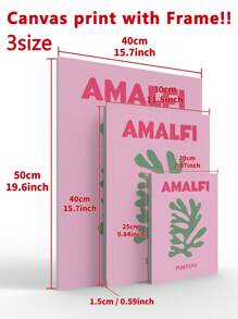 1入組抽象梵谷風格粉色牆藝海報,現代珊瑚紅線條印刷品適用於卧室客廳美學裝飾,附框 - 淺粉色 - 查看 5