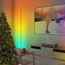 1pc Led Corner Floor Lamp With Smart Rgbic Light, Music Sync, Modern Mood Standing Lamp With 16 Million Colors, App & Remote Control, Diy Mode And Timer For Living Room/playroom Decor - Black and White - View 5