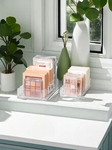 化妝品盒子,可收納、眼影盤、抽屜分隔器、透明桌面化妝品展示架、頰彩儲物架 - 無色 - 查看 4