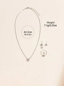 7入組女士手錶，女款Pu皮革表帶簡約腕錶，時尚商務風格鋅合金掛墜項鍊，耳飾，戒指，鑽石手鏈石英手錶配件套裝，適用於假期 - 白色 - 查看 4