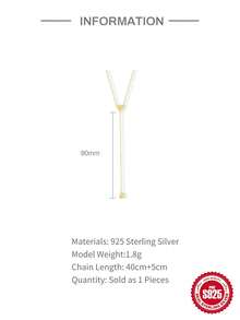 1件s925純銀y形串珠鏈吊墜鎖骨項鍊 - 金色 - 查看 4